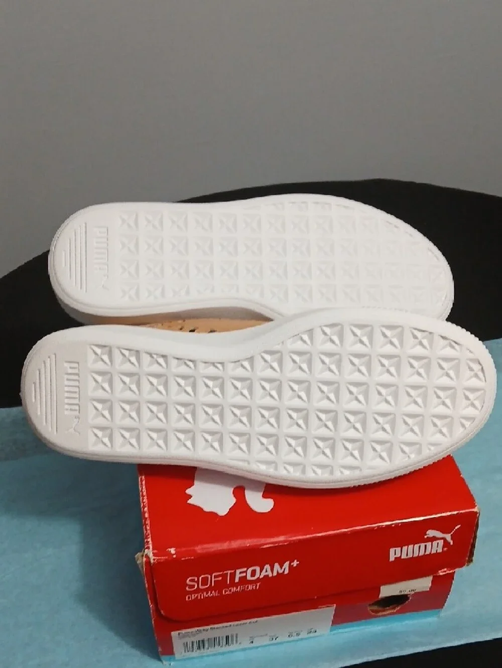 Puma Tan Laser-Cut Platform Sneakers with White Sole - US Size 6.5 Womens NIB - Picture 5 of 8